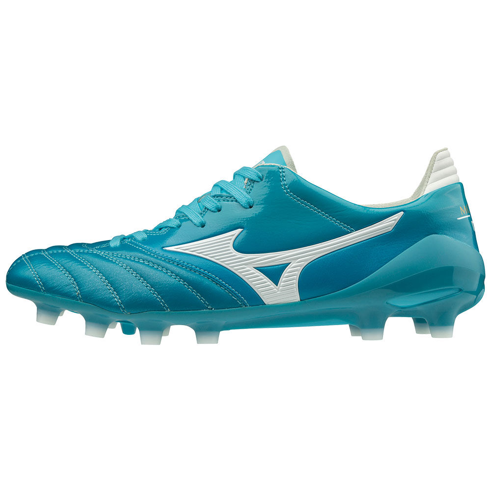 Mizuno Men's MORELIA NEO II JAPAN Soccer Cleats Blue Turquoise/White (P1GA195123-EZK)